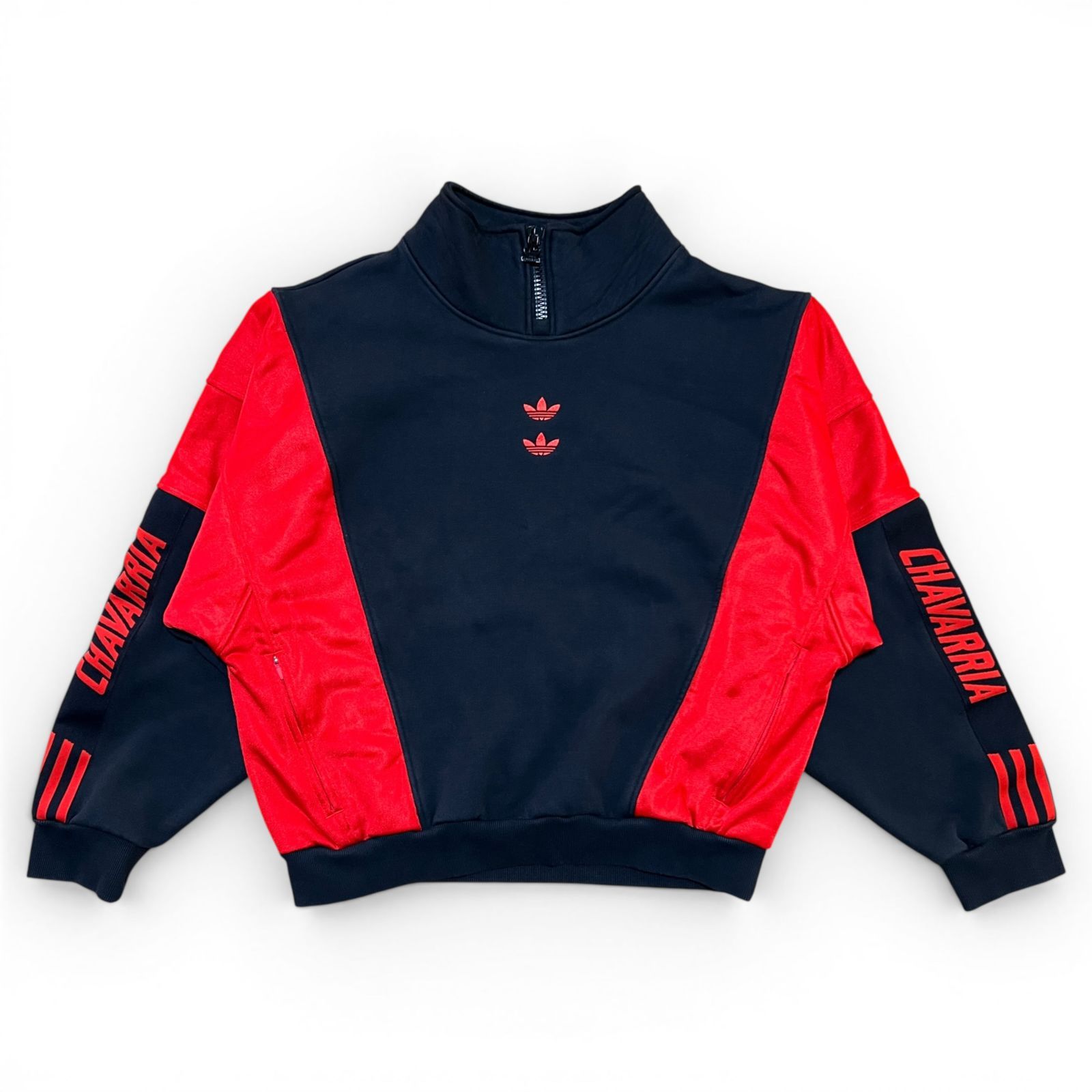 希少コラボ】adidas × WILLY CHAVARRIA ハーフジップスウェット L 黒赤 