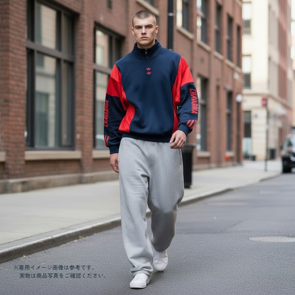 希少コラボ】adidas × WILLY CHAVARRIA ハーフジップスウェット L 黒赤