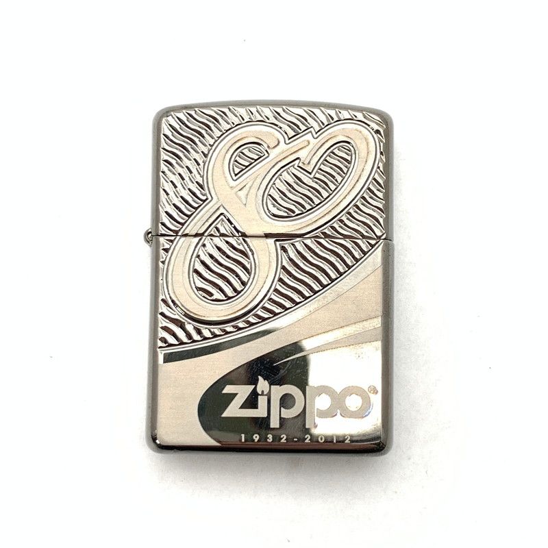 【中古品】 ZIPPO ジッポ 80TH ANNIVERSARY LIMITED EDITION BLACK CHROME ARMOR LIGHTER オイルライター ファッション雑貨 【208-260505-gm-38-fuz】
