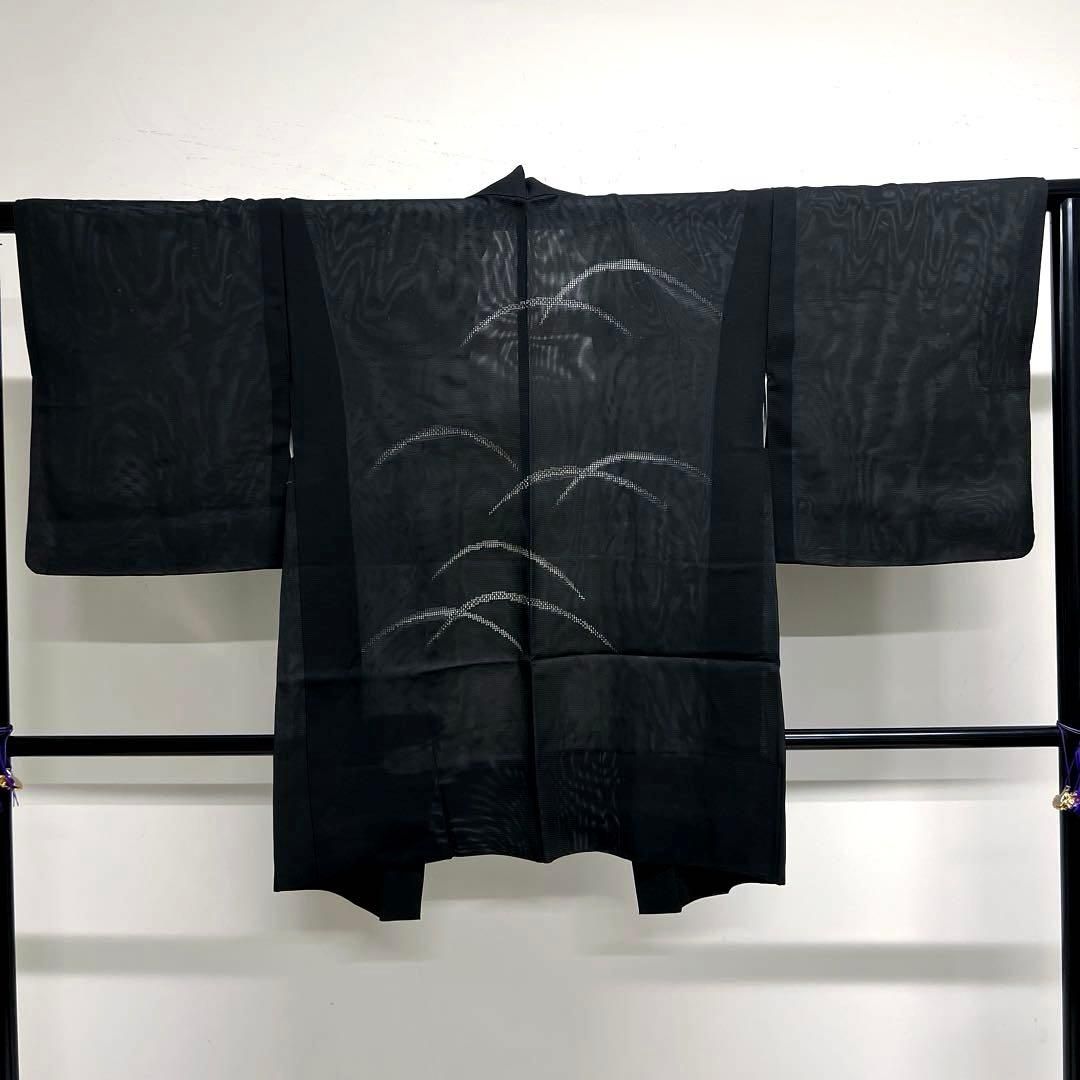 羽織　夏用　絽　スワトウ刺繍　芝草　身丈83　裄62.5　正絹　着物　044tz