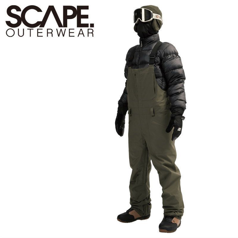 ★ 25-26 SCAPE BIB PANT ｶﾗｰ:DARK KHAKI エスケープ スノボウェア メンズ レディース ユニセックス スノーボード ビブパンツ PNT 型落ち 旧モデル 日本正規品