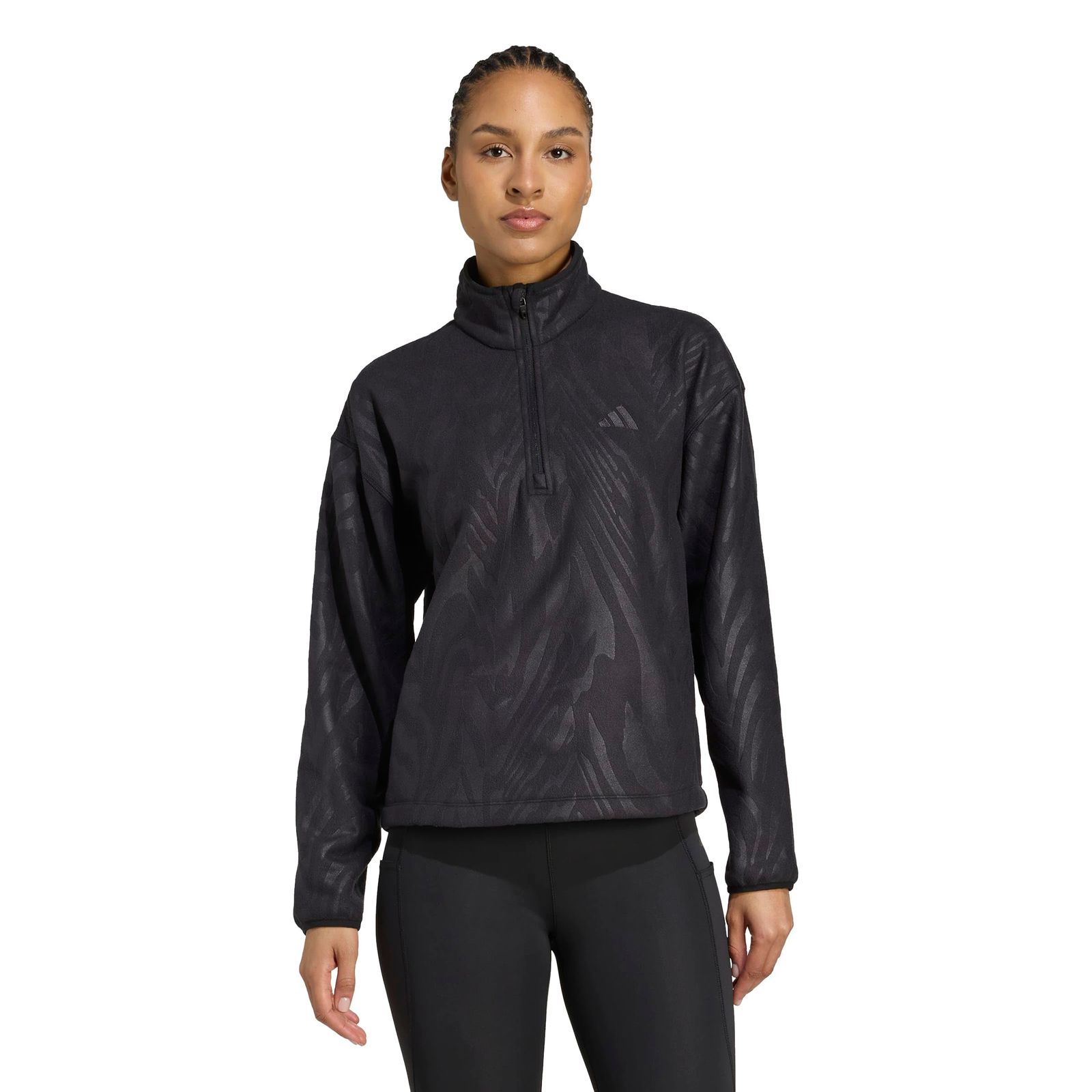 [アディダス] スウェット AOP POLARFLEECE スウェット レディース KKQ13 ブラック (JN2639) L [ブラック (JN2639)] [L]