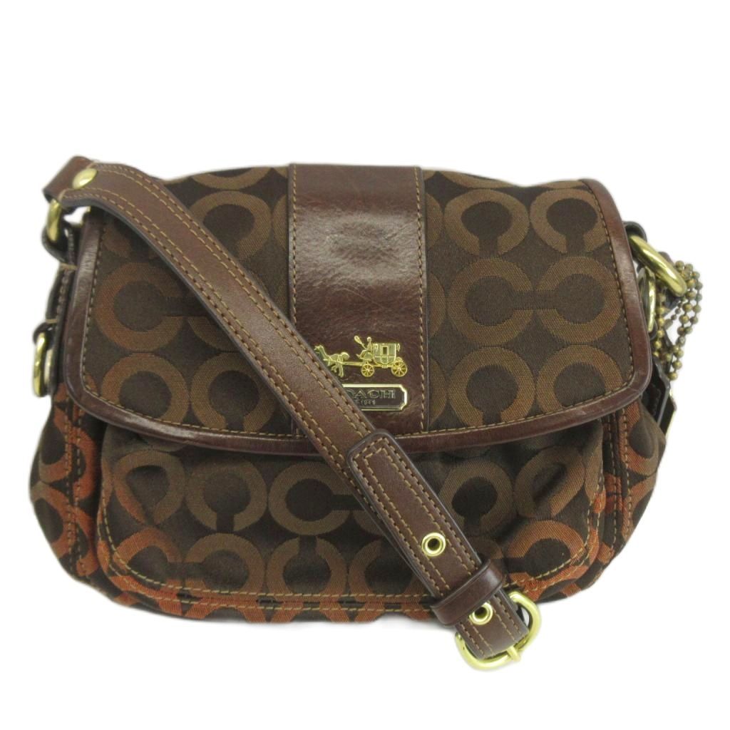コーチ COACH ショルダーバッグ キャンバス レザー オプアート ロゴ