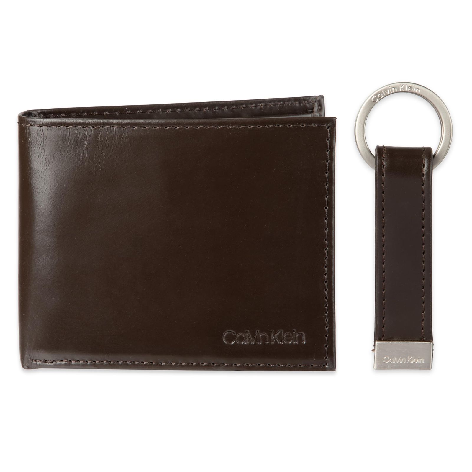 Calvin Klein メンズ RFIDブロック レザー 二つ折り財布 US サイズ: One Size カラー: ブラウン [ブラウン] [One Size]