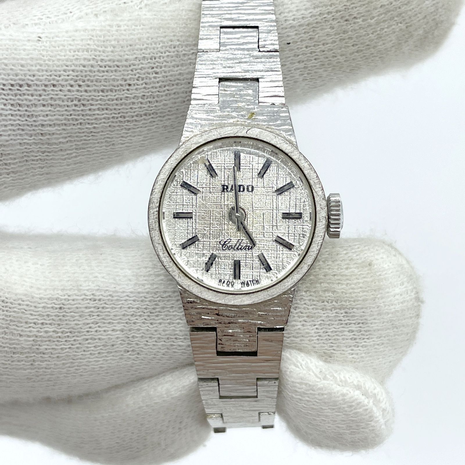 123 稼働 RADO レディース 時計 手巻き　シルバー ラドー ヴィンテージ RADO ラドー 手巻き 腕時計 レディース スクエア シルバー