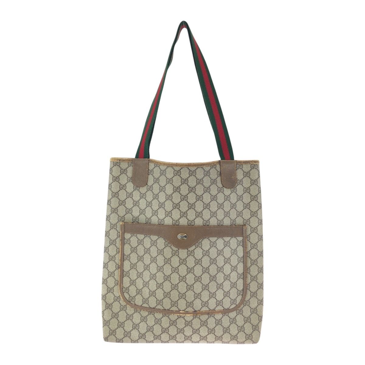 GUCCI グッチ ヴィンテージ シェリーライン ベージュ グレー GG
