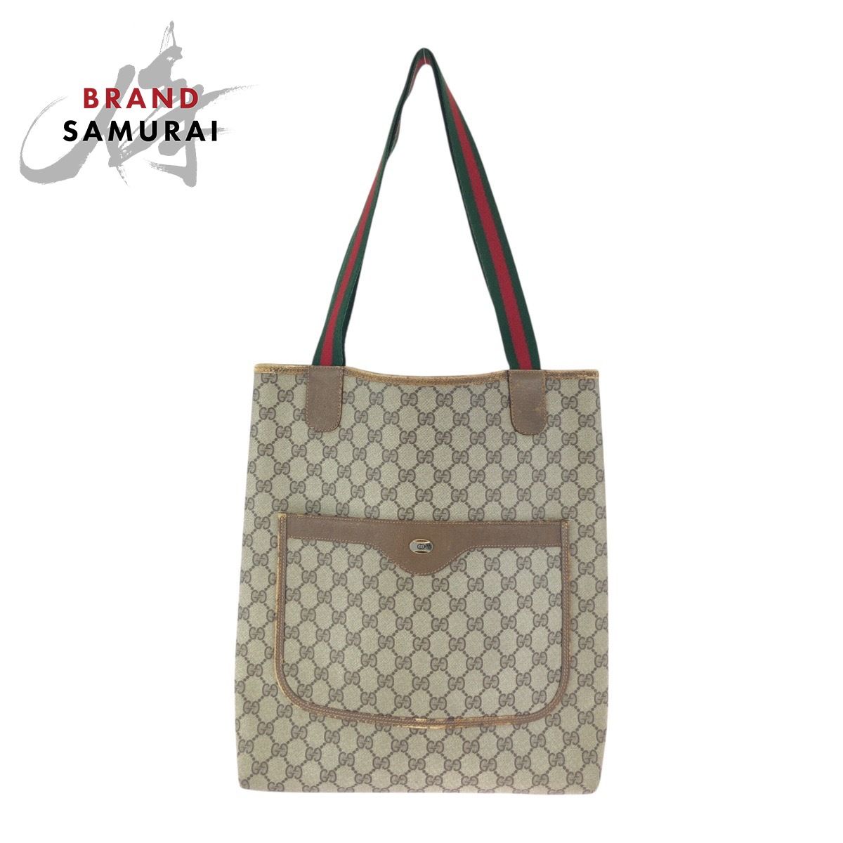 GUCCI グッチ ヴィンテージ シェリーライン ベージュ グレー GG