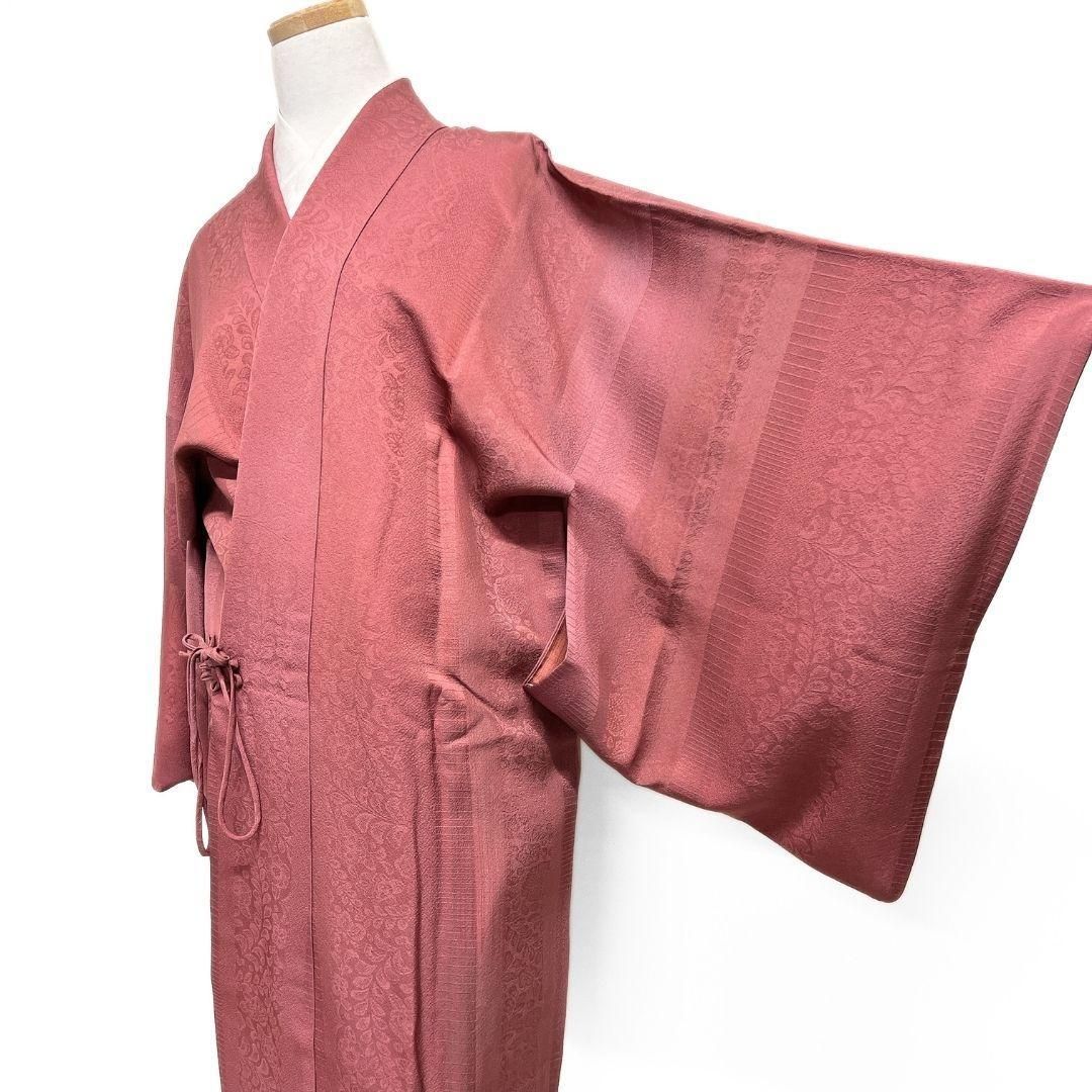 道中着　身丈102　辻ヶ花地紋　縦縞　ドット　兎　正絹　着物　041b p