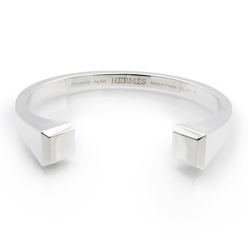 エルメス クルー ド フォルジュ SV925 シルバー ブレスレット バングル LGサイズ 箱付 HERMES(美品)