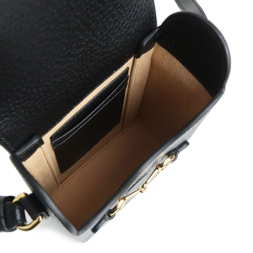 グッチ ホースビット1955 ショルダーバッグ 732302 レザー レディース GUCCI 【1-0257745】 GUCCI（グッチ） ホースビット1955 ショルダーバッグ 732302 ブラック