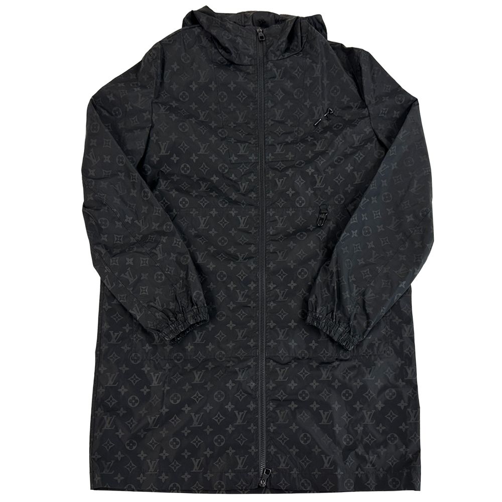 ルイ・ヴィトン LOUIS VUITTON アウター レディース メンズ ブランド ナイロン ミッドレングス・モノグラム ウィンドブレーカー ブラック HNK48W 44 【中古】