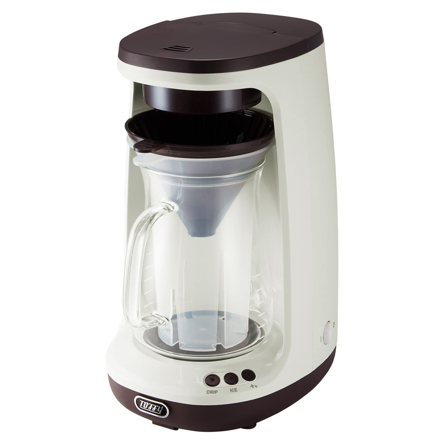 【Toffy/トフィー】 HOT&ICEハンドドリップコーヒーメーカー K-CM10 アイスコーヒー 回転ドリップ 蒸らし機能 保温 レトロ アッシュホワイト K-CM10-AW [アッシュホワイト]