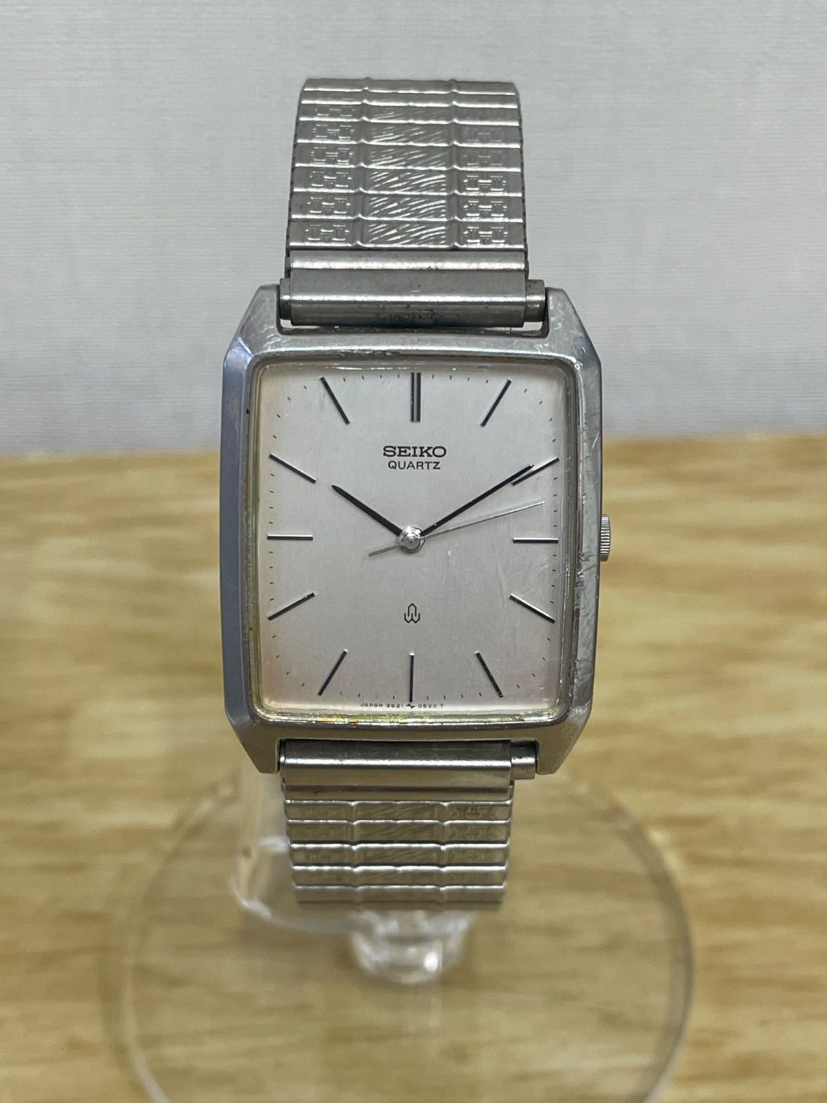 □セイコー SEIKO 2621-5240 クォーツ時計 スクエア 稼働品 電池交換 