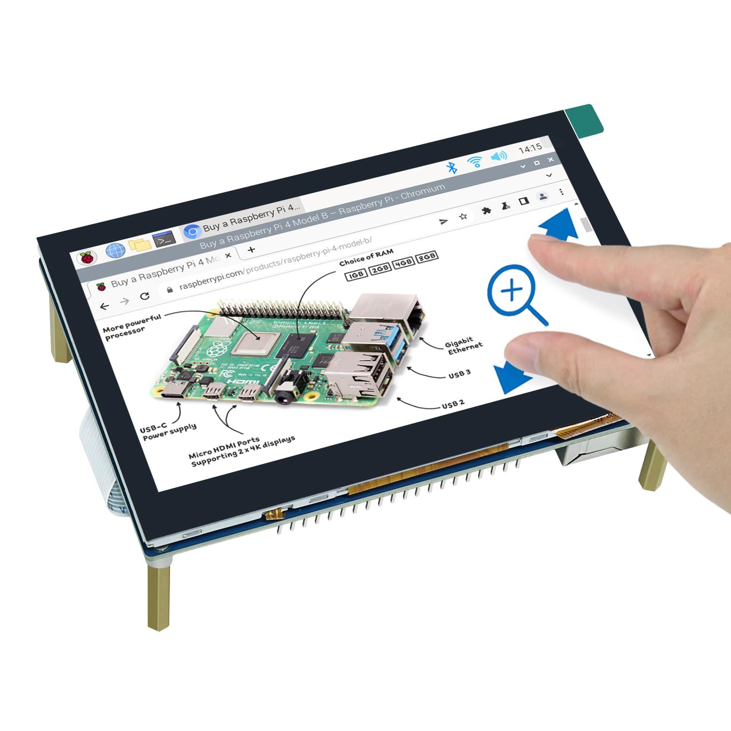 Freenove 4.3インチタッチスクリーンモニター for Raspberry Pi 5 4B 
