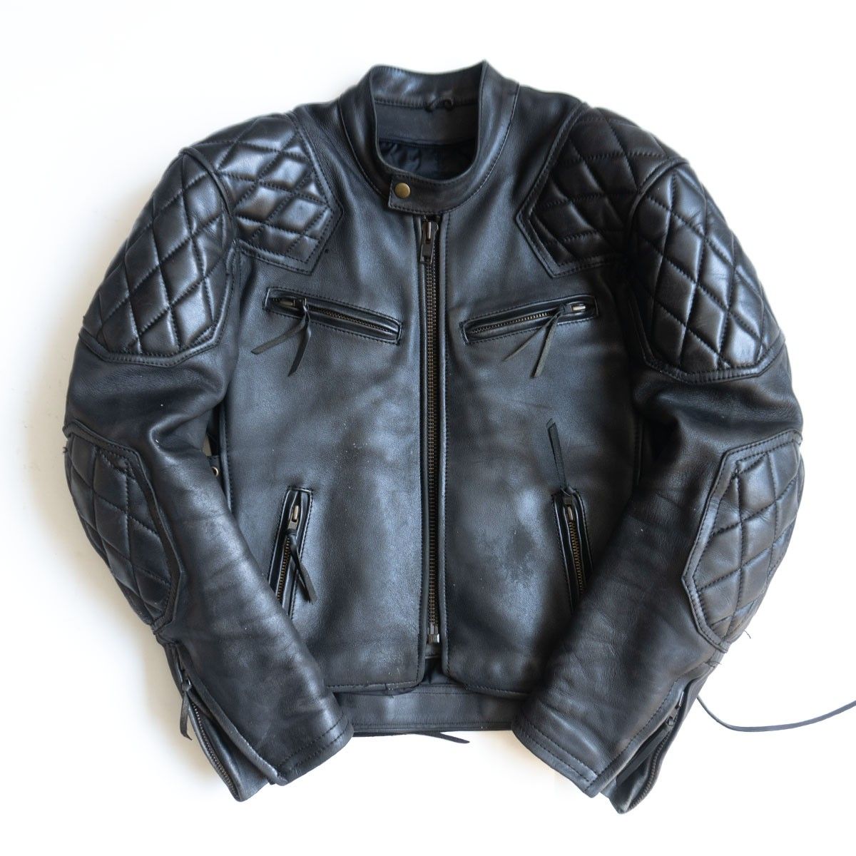 ◆入手困難/美品◆KADOYA シングルライダース パテッド レザージャケット 革ジャン ハイネック セミダブル レザージャケット｜カドヤ公式