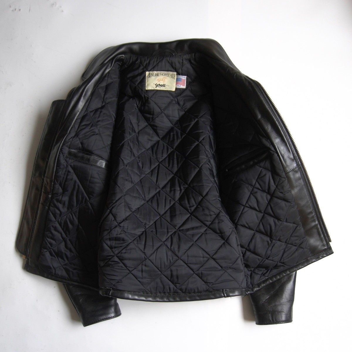 希少サイズ38 Schott 689H ホースハイド シングルライダース Schott レザージャケット シングルライダース ホースハイド 馬革