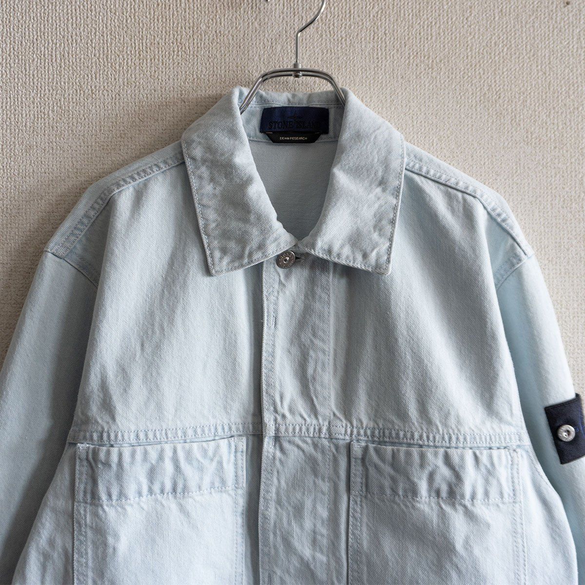 【新品】STONE  DENIM RESEARCH シャツジャケット 2026SS】STONE ISLAND DENIM RESEARCH【INDIGO DENIM-ULTRA BLEACHED