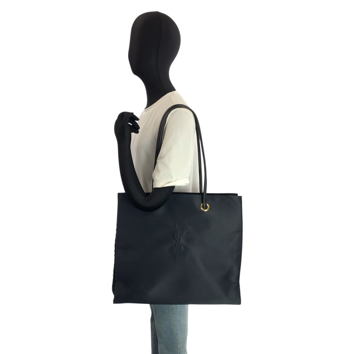 美品 YVES SAINT LAURENT イヴ サンローラン YSL ネイビー ゴールド
