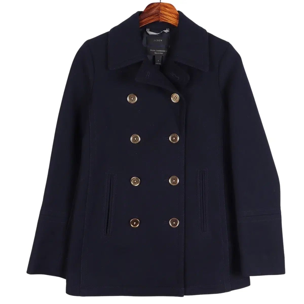 ジェイクルー J.Crew ウール カシミア ブレンド ネイビー ピーコート / k2658