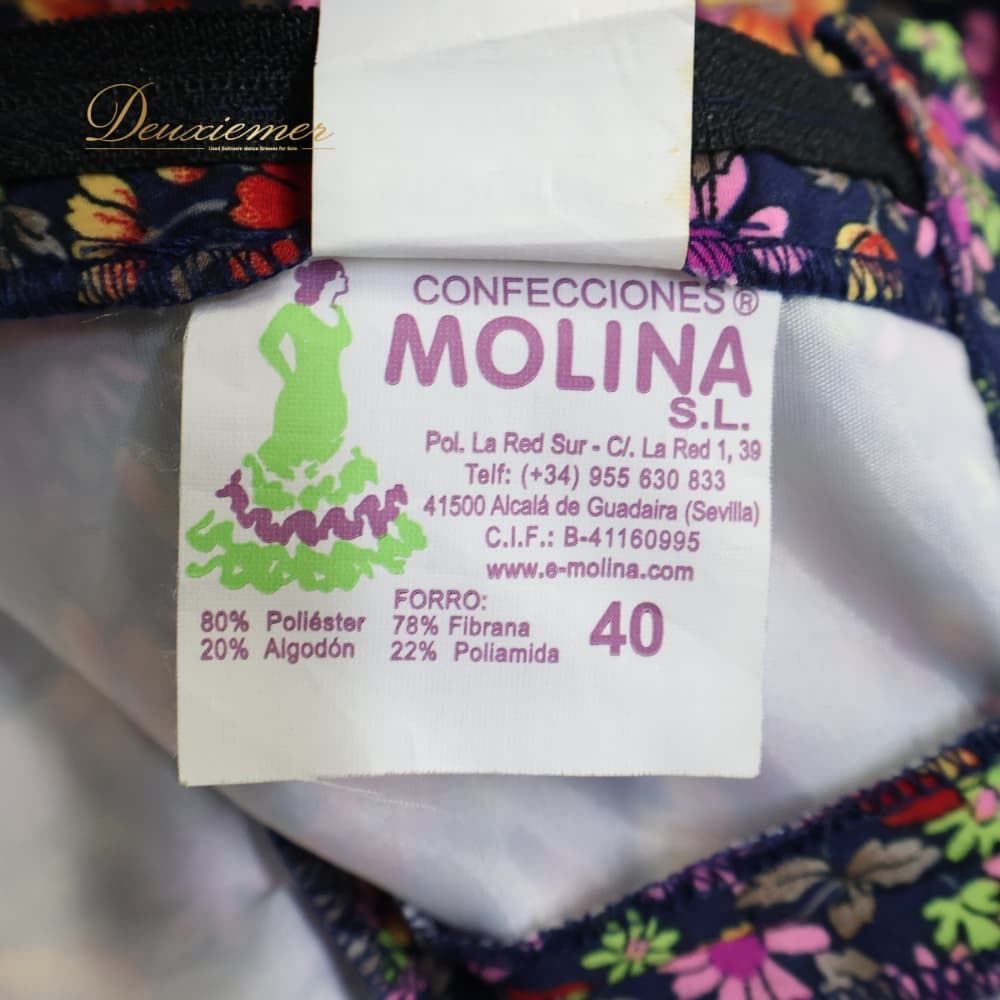 フラメンコ 衣装 MOLINA モリーナ ファルダ スカート ネイビー系