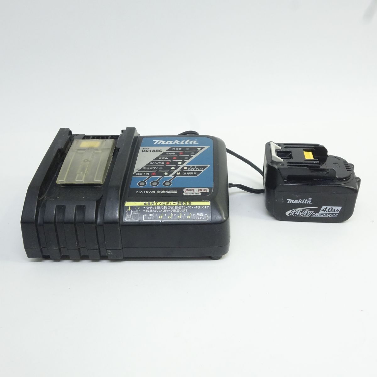 makita マキタ BL1440 リチウムイオンバッテリー DC18RC 急速充電器 セット ※中古