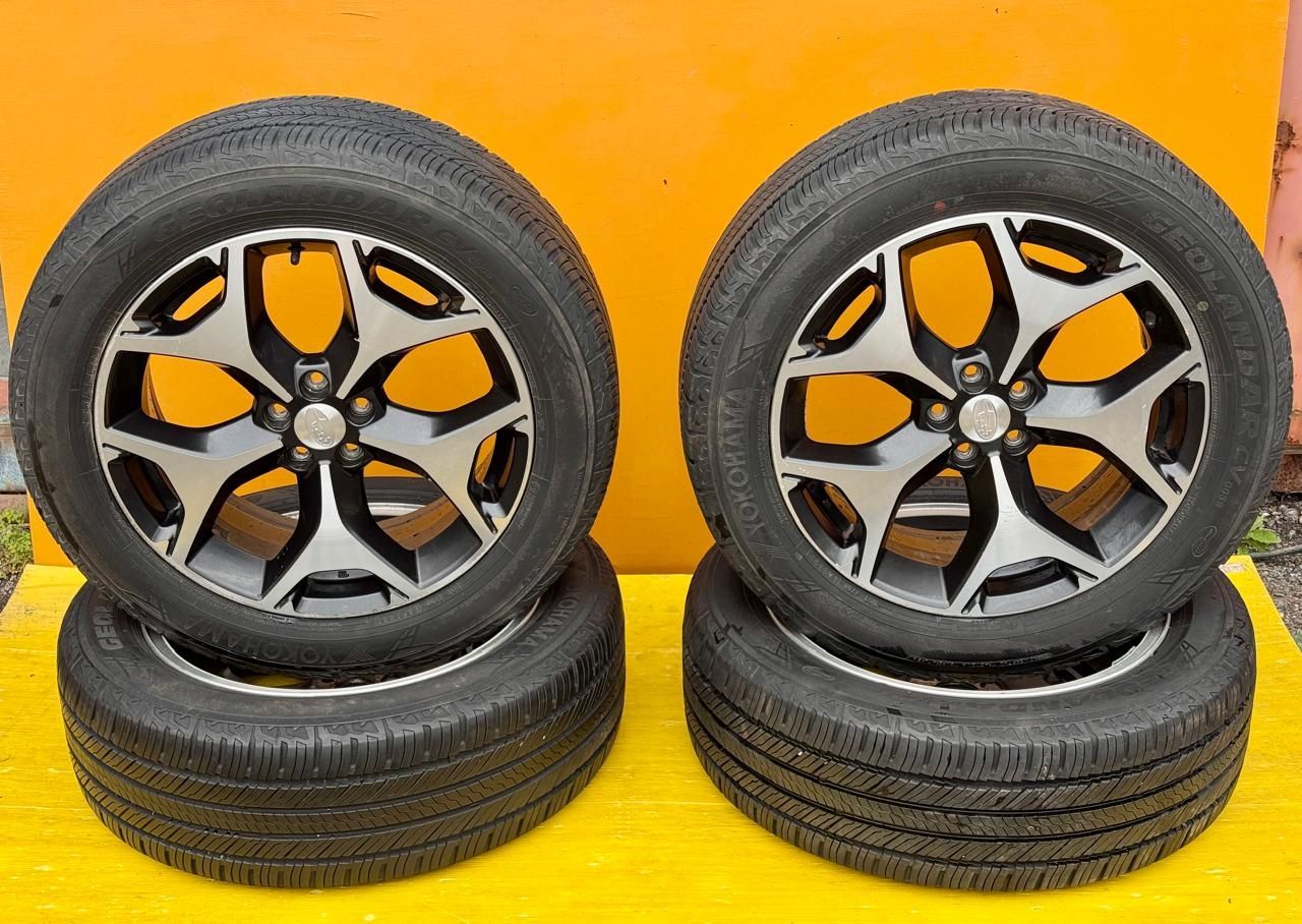 AT-659] 4本 5穴 SUBARU スバル ホイール ENKEI 18X7J ET48 ヨコハマ タイヤ 225/55R18 98V 日本製 ★2021★ 溝 6.59ｍｍ フォレスター SHJ
