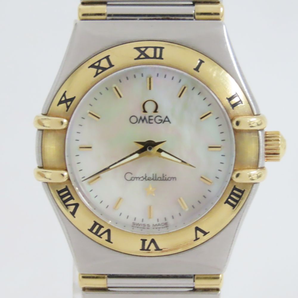 Ts806711 オメガ 腕時計 YG/SS　コンビ　コンステレーション シェル文字盤 レディース OMEGA 中古
