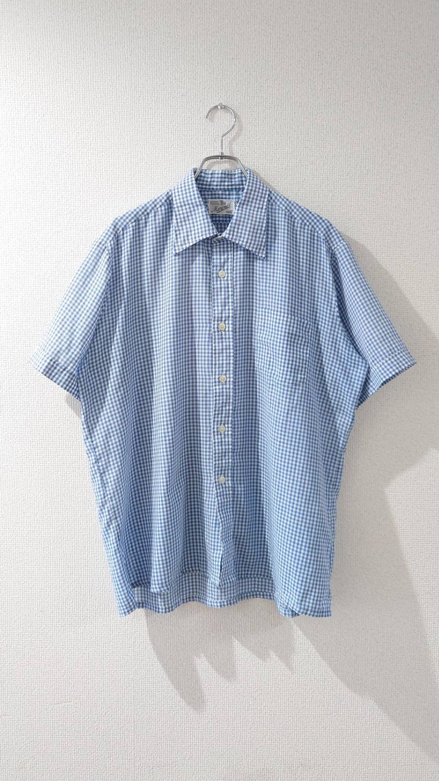 70-80’s Mervall Gingham short-sleeve shirt Size:43