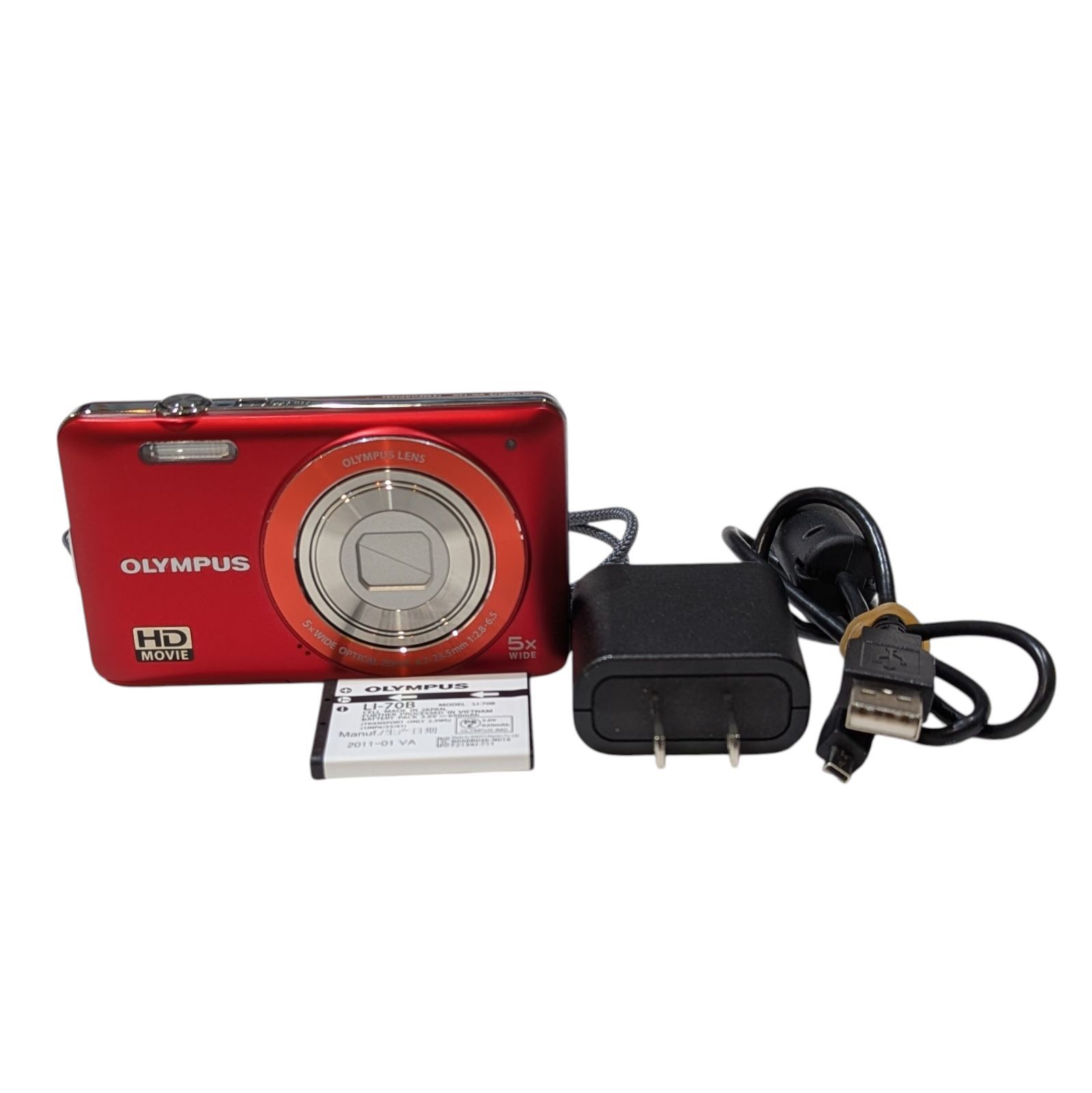 OLYMPUS オリンパス VG-120 コンパクトデジタルカメラ コンデジ レッド 