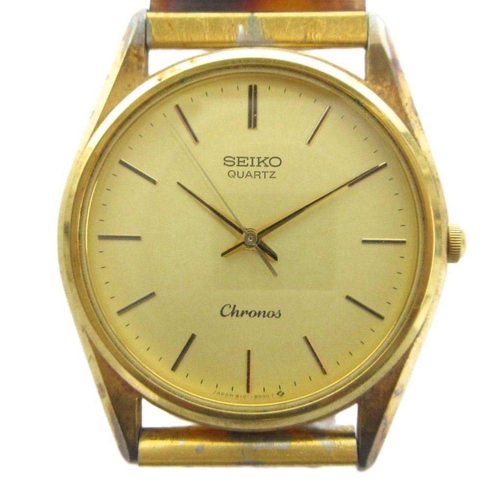 セイコー SEIKO 8121-8000 Chronos クロノス 腕時計 ウォッチ クォーツ ゴールド色 ■GY18 /MQ