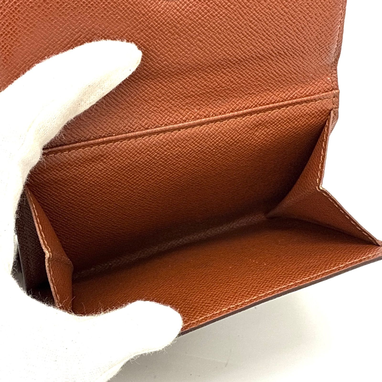 極 美品 LOUIS VUITTON ルイヴィトン ヴィンテージ ポルトモネ ビエ モノグラム レザー 三つ折り財布 ミニ ウォレット ブラウン 57264 ◇LOUIS VUITTON◇ルイヴィトン モノグラム ポルトモネビエカルト