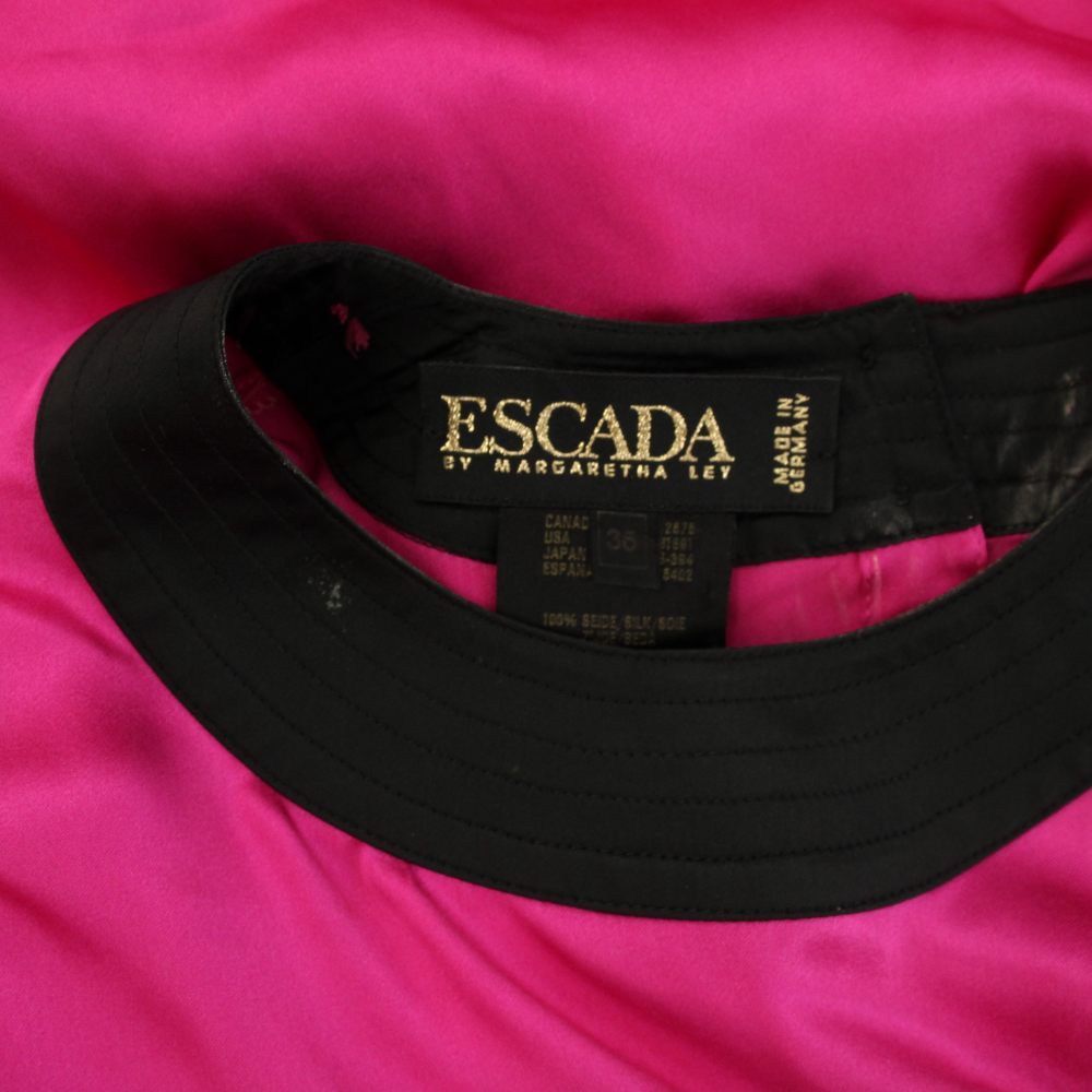 エスカーダ ESCADA シャツ ブラウス カットソー サテン 長袖 装飾 絹