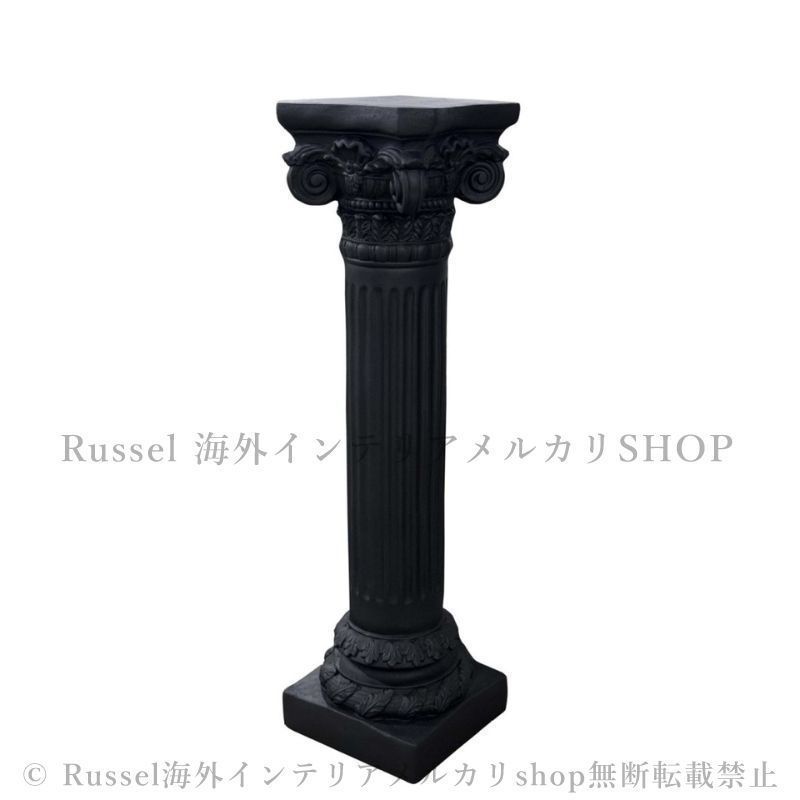 ガーデンオーナメント ローマ神殿風 ローマ柱 フラワースタンド 花台 アンティーク 北欧 屋外インテリア 庭 ガーデニング 置物 オブジェ おしゃれ 白 黒 ホワイト ブラック