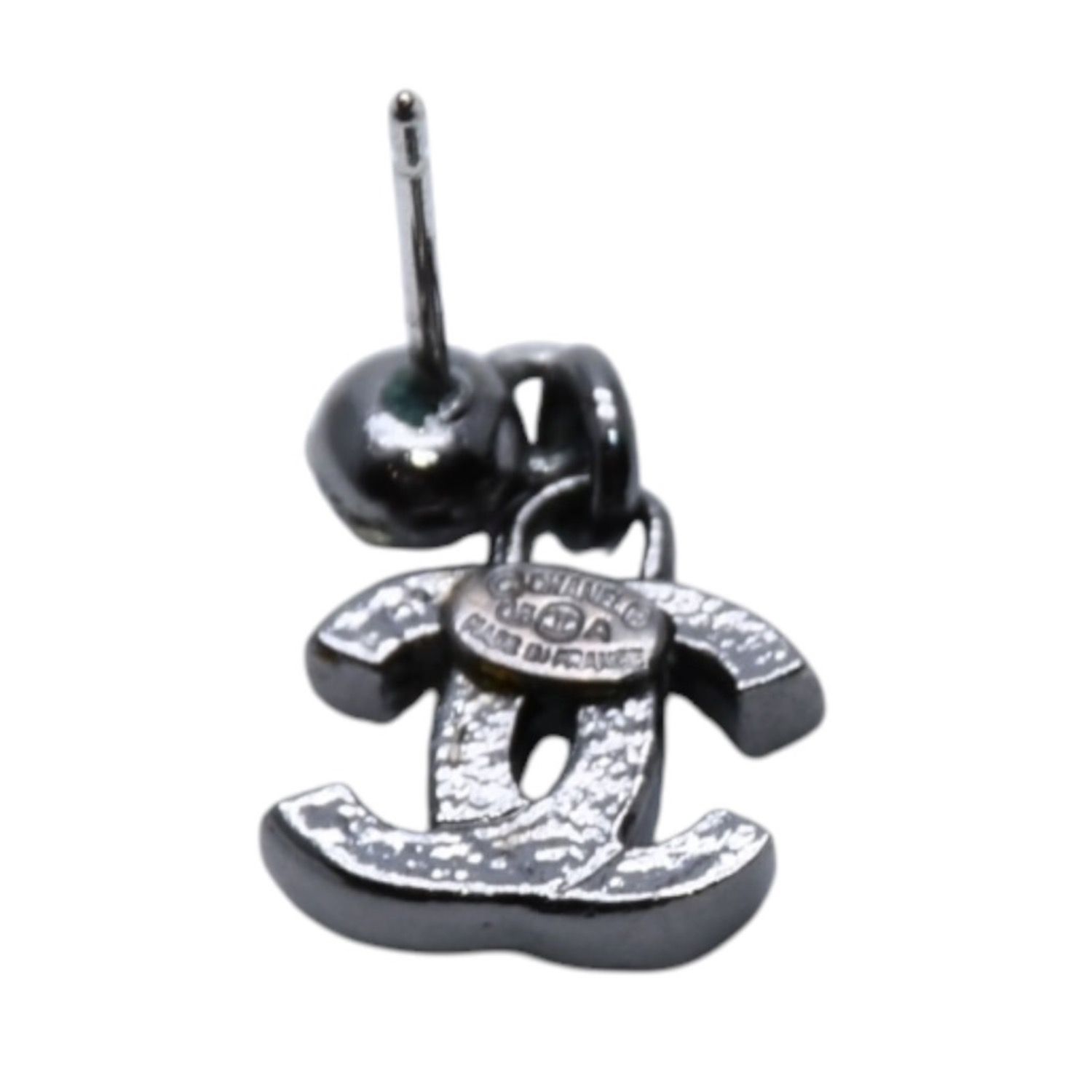 極美品 CHANEL シャネル ピアス マルチラインストーン ドロップ ココ 