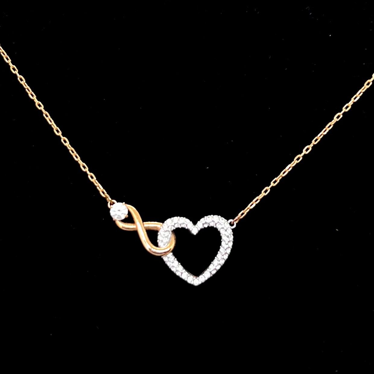美品★ SWAROVSKI スワロフスキー Hyperbola ネックレス インフィニティ ハート クリスタル