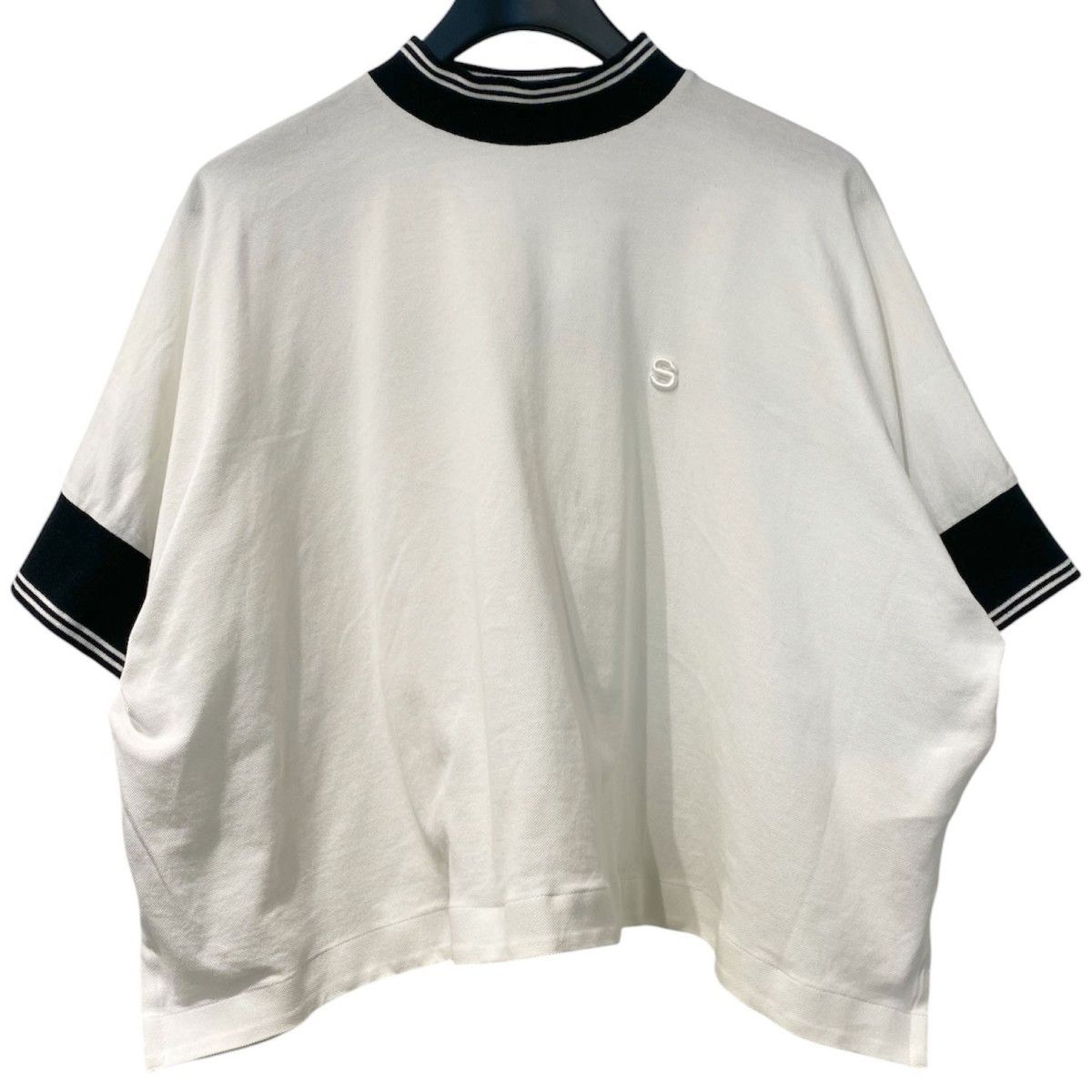 sacai 21SS Cotton Jersey PulloverオーバーサイズS刺繍モックネックTシャツ 8069000145052