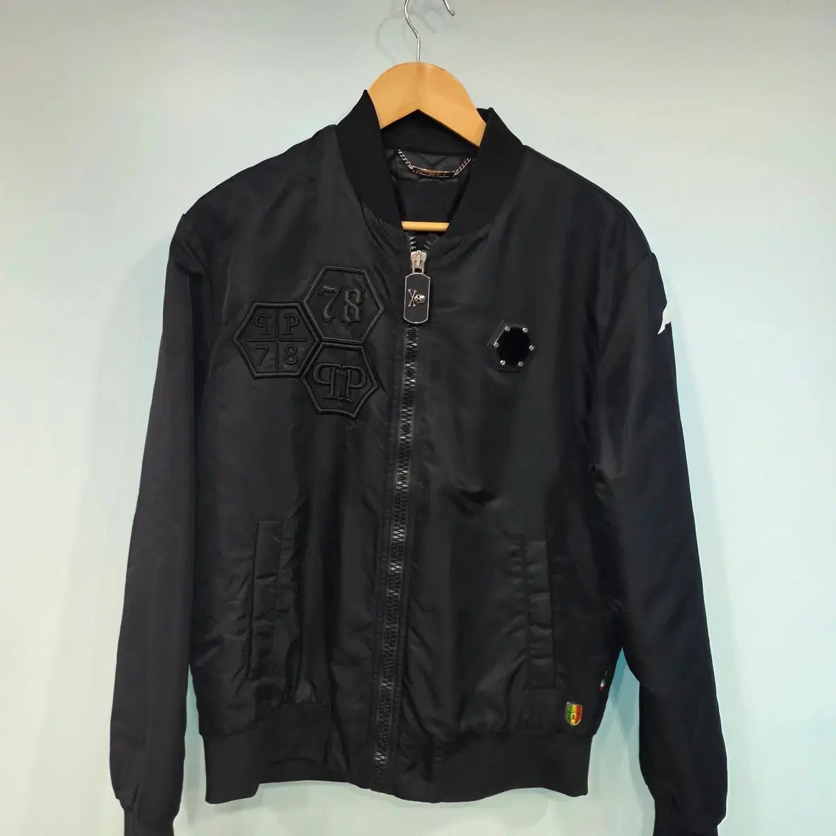 PHILIPP PLEIN(フィリッププレイン) Lサイズ 正規品 ブラック ブルゾン MA-1ジャケット