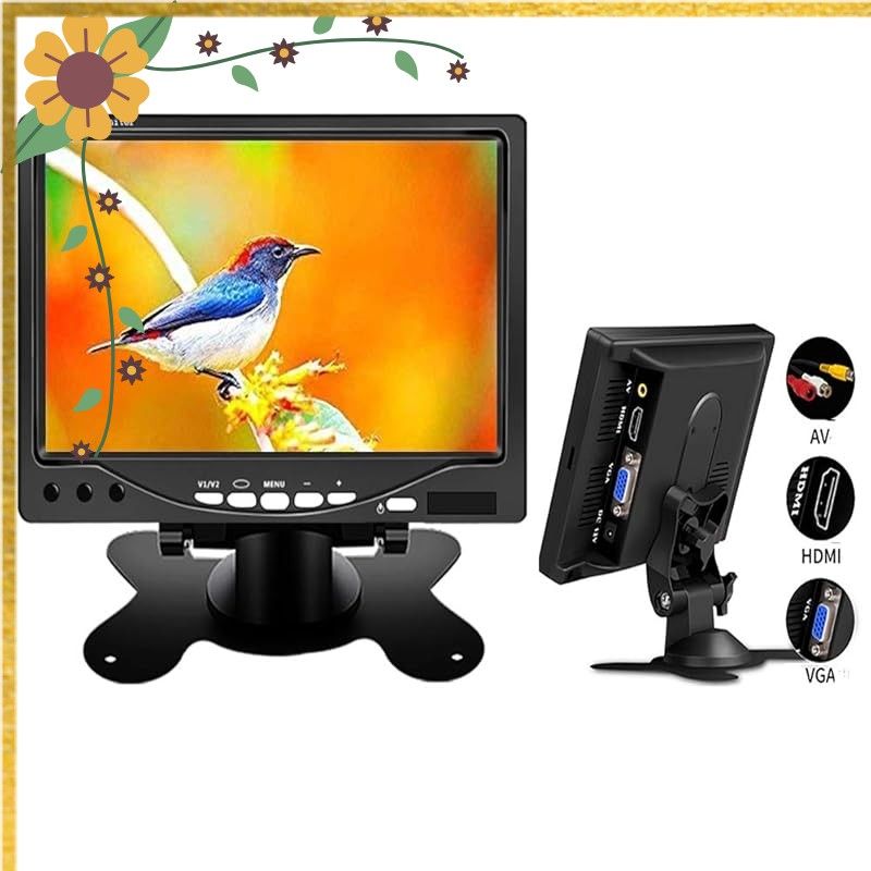 [METIS]モニター 7インチ ディスプレイ VGA/AC/HDMIケーブル付き 内蔵スピーカー Raspberry Pi対応 1080p液晶 HDMI VGA AV USB BNC ポート PC/DVD/テレビ/監視モニター/車載モニター対応 (7 inc