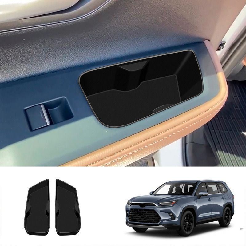 【送料込み】トヨタ グランドハイランダー 専用 ドアポケット収納ボックス シリコン製 車内収納トレー 2024年 ブラック 実用的 小物入れ 簡単取付 カスタムアクセサリー 5,999円