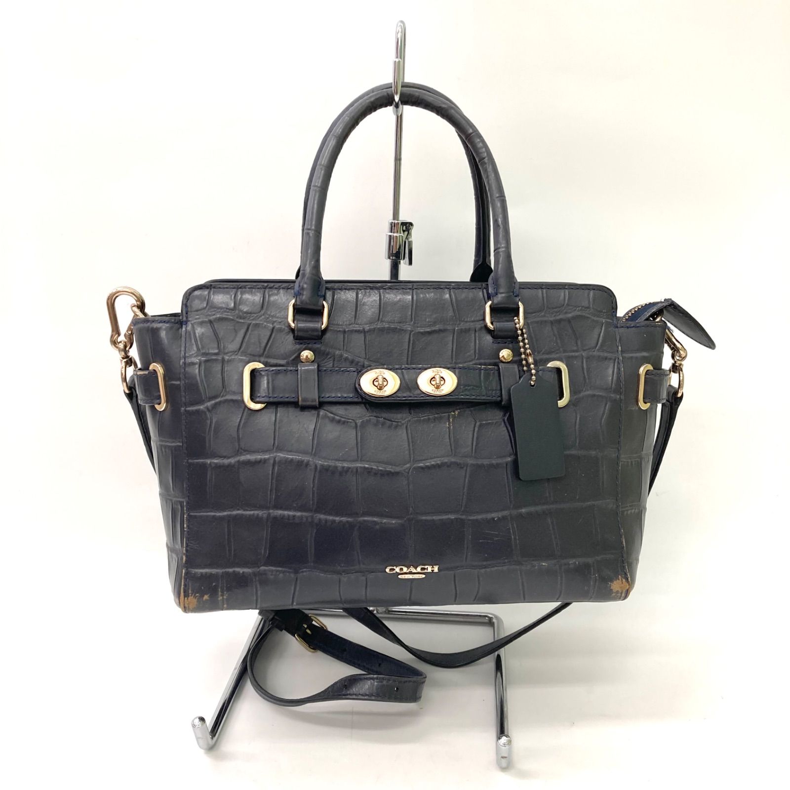 COACH】コーチ ブレイクキャリーオール ショルダーバッグ ネイビー 