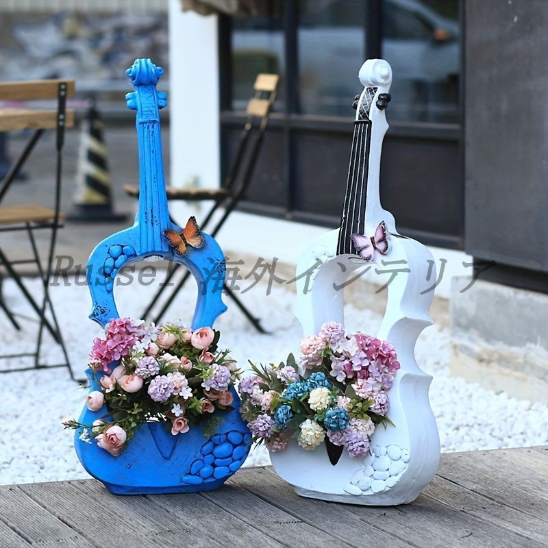 花瓶 ヴァイオリン型 ヴィンテージ調 おしゃれ かわいい ユニーク