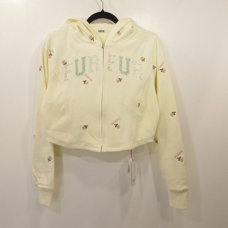 【姫路東店】 中古 furfur | ファーファー パーカー フラワー刺繍ジップアップフーディー RWCT255053 ｻｲｽﾞ:F アイボリー 【111】