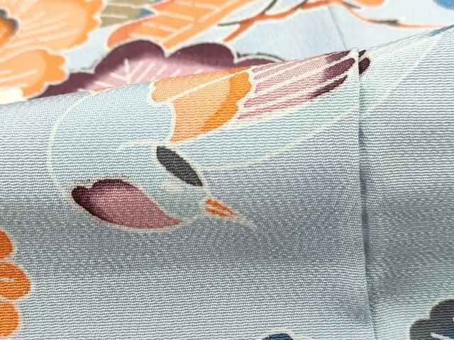 平和屋着物●豪華振袖　紅型　風景鴛鴦花蝶文　暈し染め　正絹　逸品　AABE7753ck 平和屋着物□豪華振袖 流水鴛鴦花文 暈し染め 金彩 正絹 逸品