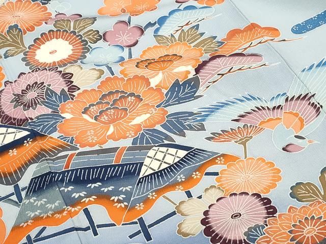 平和屋着物∞道中着　万筋　弁柄色×水柿色　ロング丈　正絹　逸品　CABD4700ua 平和屋着物＃道行コート 竹垣花文 金彩 正絹 逸品 CABB5464ua : 平和屋