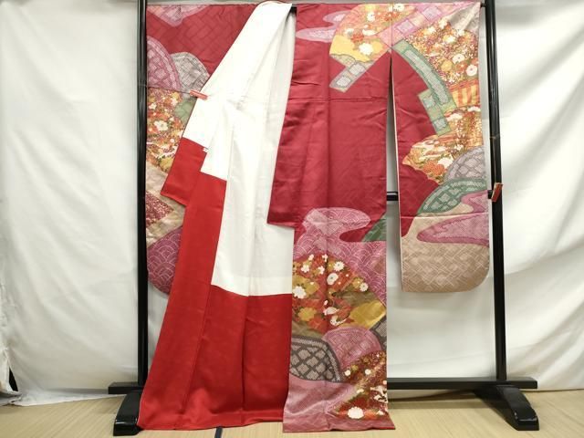平和屋着物●豪華振袖　紅型　流水鴛鴦風景文　さが美扱い　正絹　逸品　AABG7898cs 平和屋着物□豪華振袖 流水鴛鴦文 金彩 正絹 逸品 DABF4856qa - メルカリ