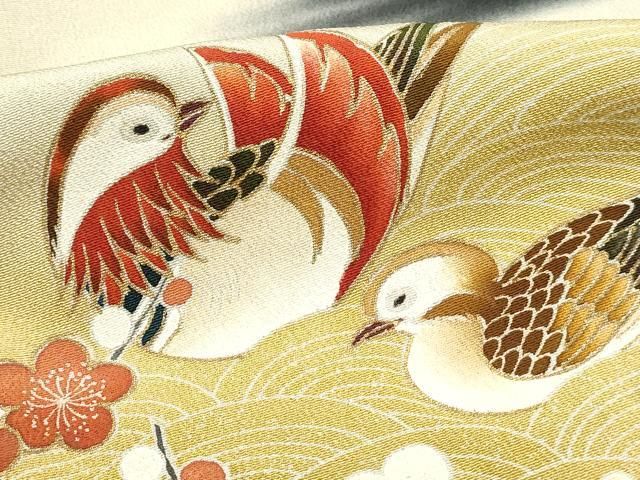 平和屋着物●豪華色留袖　作家物　手描き　童子遊び　暈し染め　金彩　正絹　逸品　CABC2034ut 平和屋着物□豪華黒留袖 作家物 浜松鴛鴦文 暈し染め 金彩 正絹 逸品