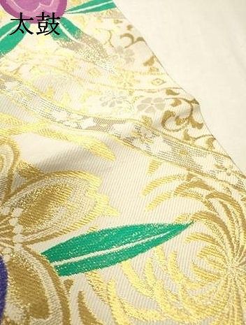 平和屋着物●両面　六通柄袋帯　唐織　市松舞桜文　正絹　逸品　未使用　DABB7143op 平和屋着物○両面 六通柄袋帯 唐織 市松舞桜文 正絹 逸品 未使用