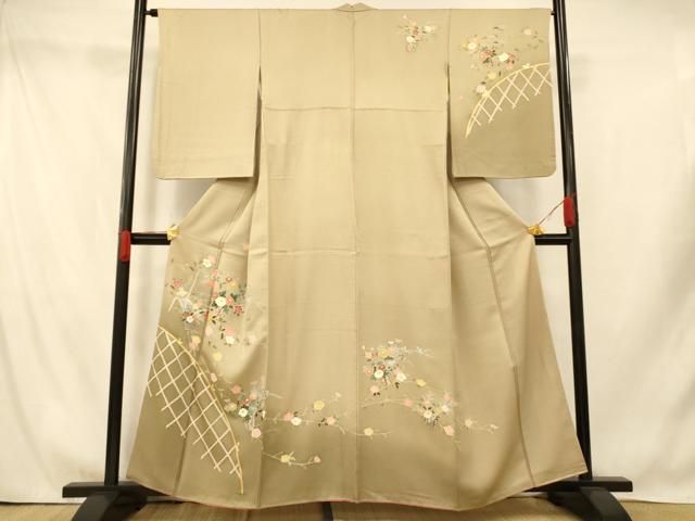 平和屋着物□訪問着 草花籬文 暈し染め 金彩 正絹 逸品 AABI5823fw