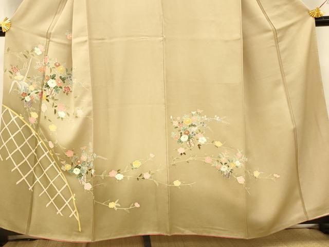 平和屋着物□訪問着 草花籬文 暈し染め 金彩 正絹 逸品 AABI5823fw