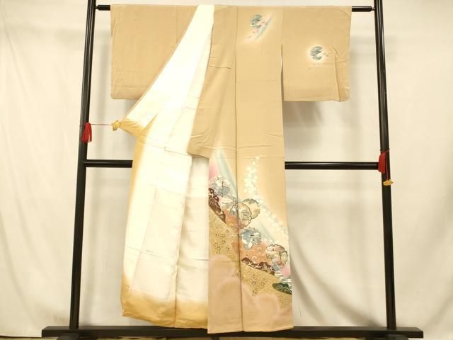 平和屋着物●訪問着　雪輪花鳥文　暈し染め　金彩　正絹　逸品　AABH0645fy 平和屋着物○訪問着 雪輪花鳥文 暈し染め 金彩 正絹 逸品 AABH0645fyの